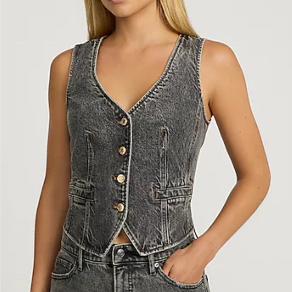 Denim Button-Up Vest